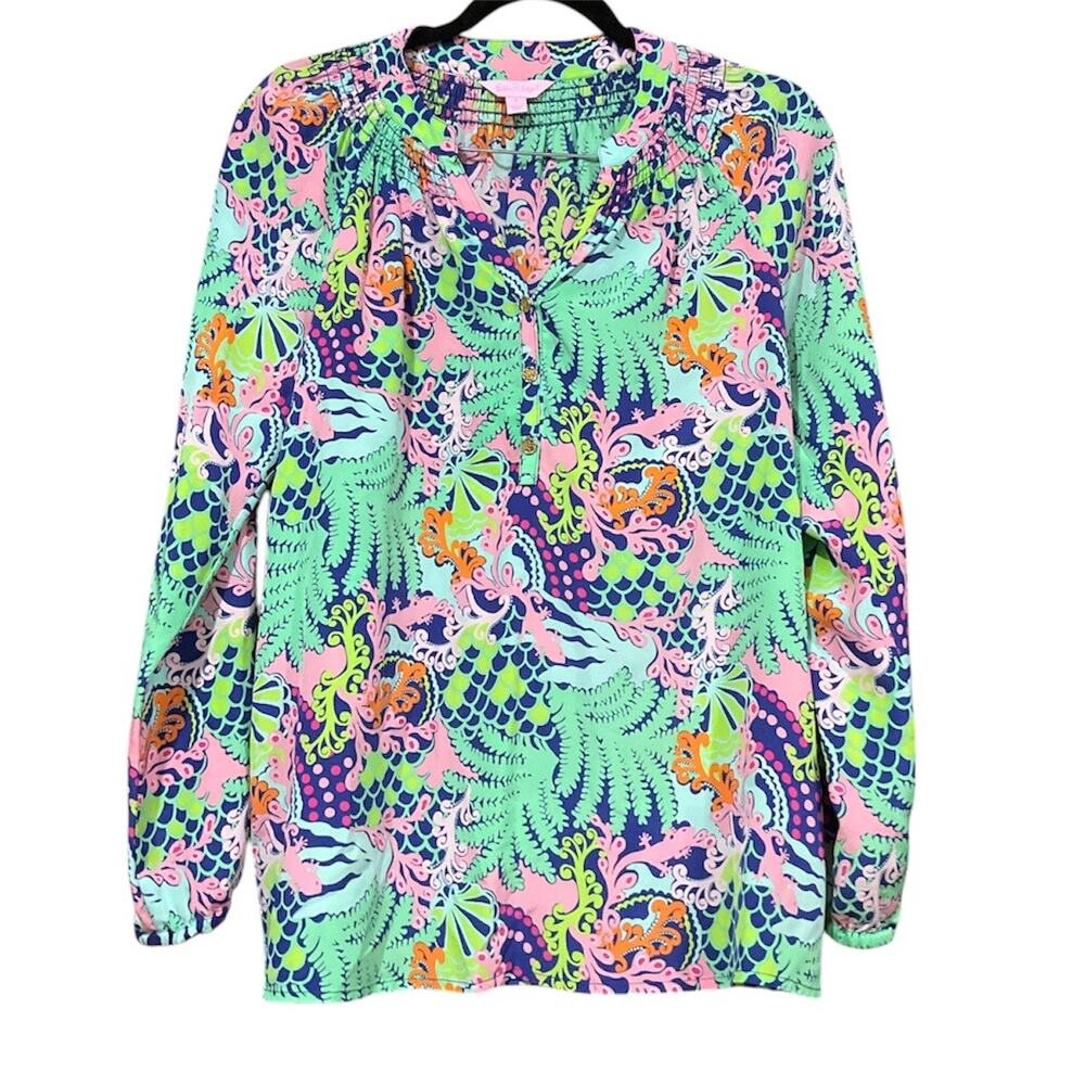 Lilly Pulitzer Top Women 100% Silk Small